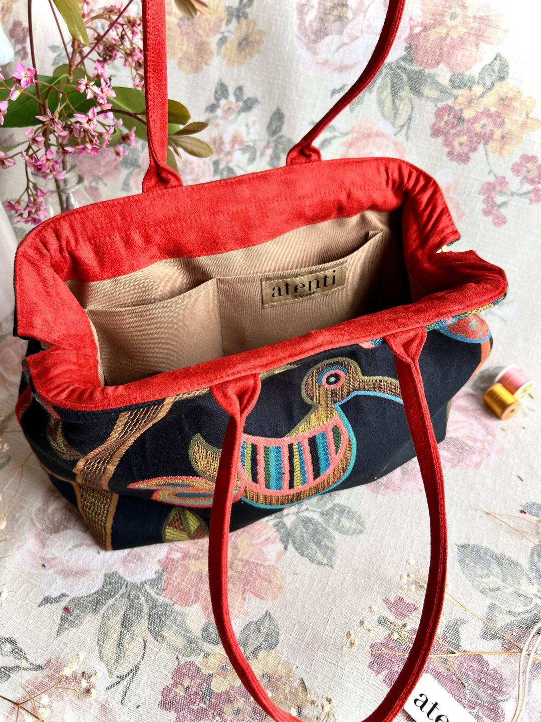 Birdy Black Molly: Modern Tapestry Doctor Bag; Snap Frame