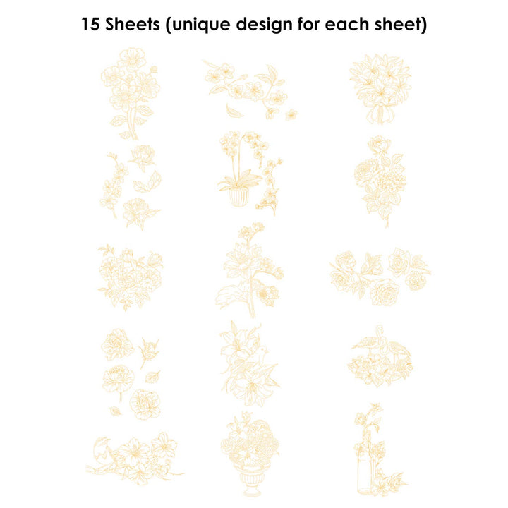 Floral-Themed Watercolor Coloring Book
