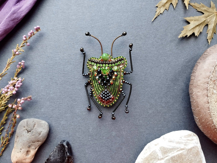 Set of 4 Bead Embroidery Kit: DIY Insect Brooches
