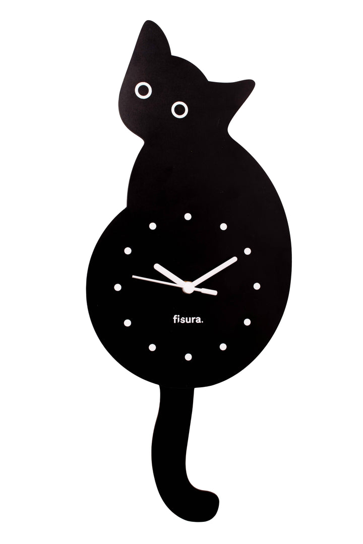 Cat Clock - Black