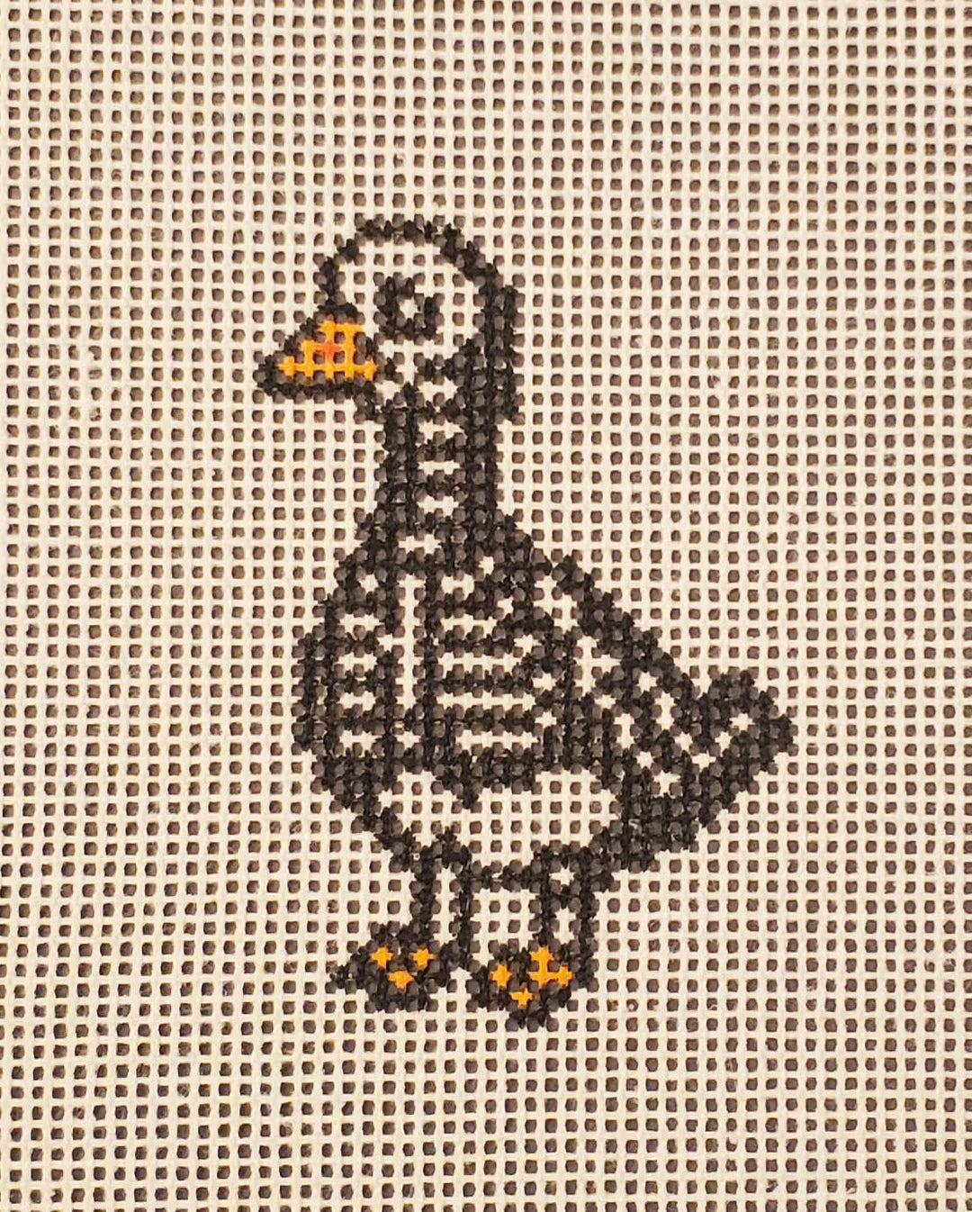 Halloween goose needlepoint hand painted canvas