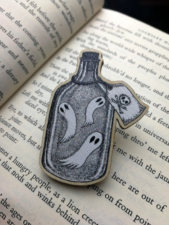 Bottled Spirits Wooden Pin Badge