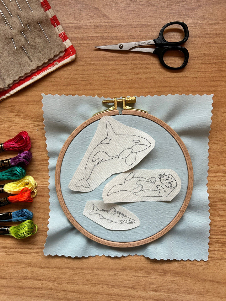 PNW Animal Embroidery Patterns- Stick and Stitch Nature Desi