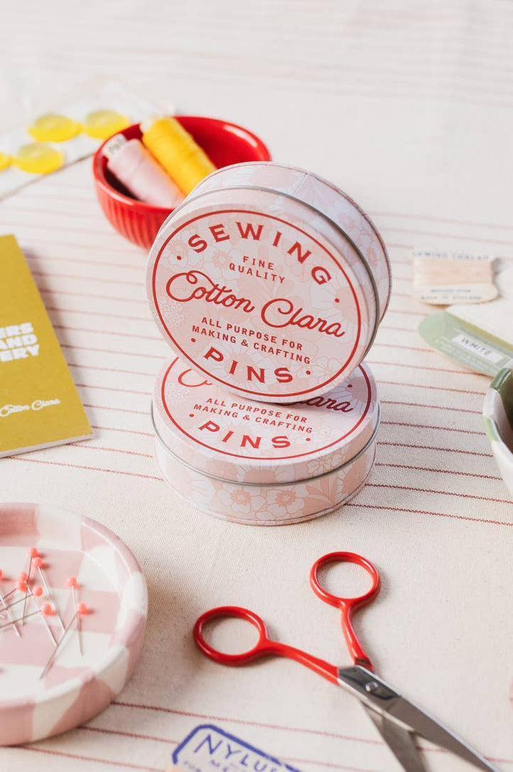 Retro Floral Sewing Pin Tin