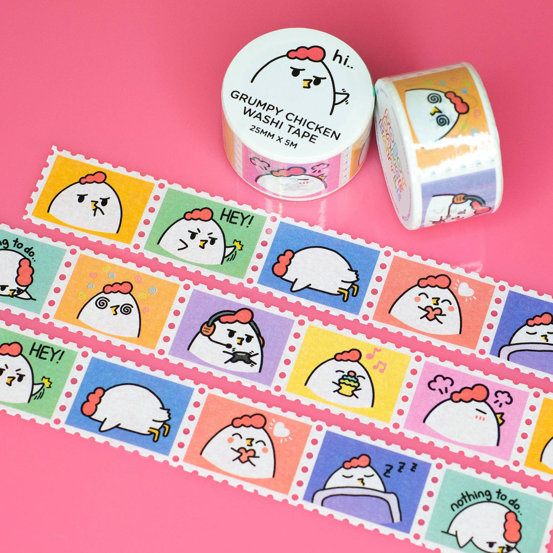 Grumpy Chicken Stamp Washi Tape