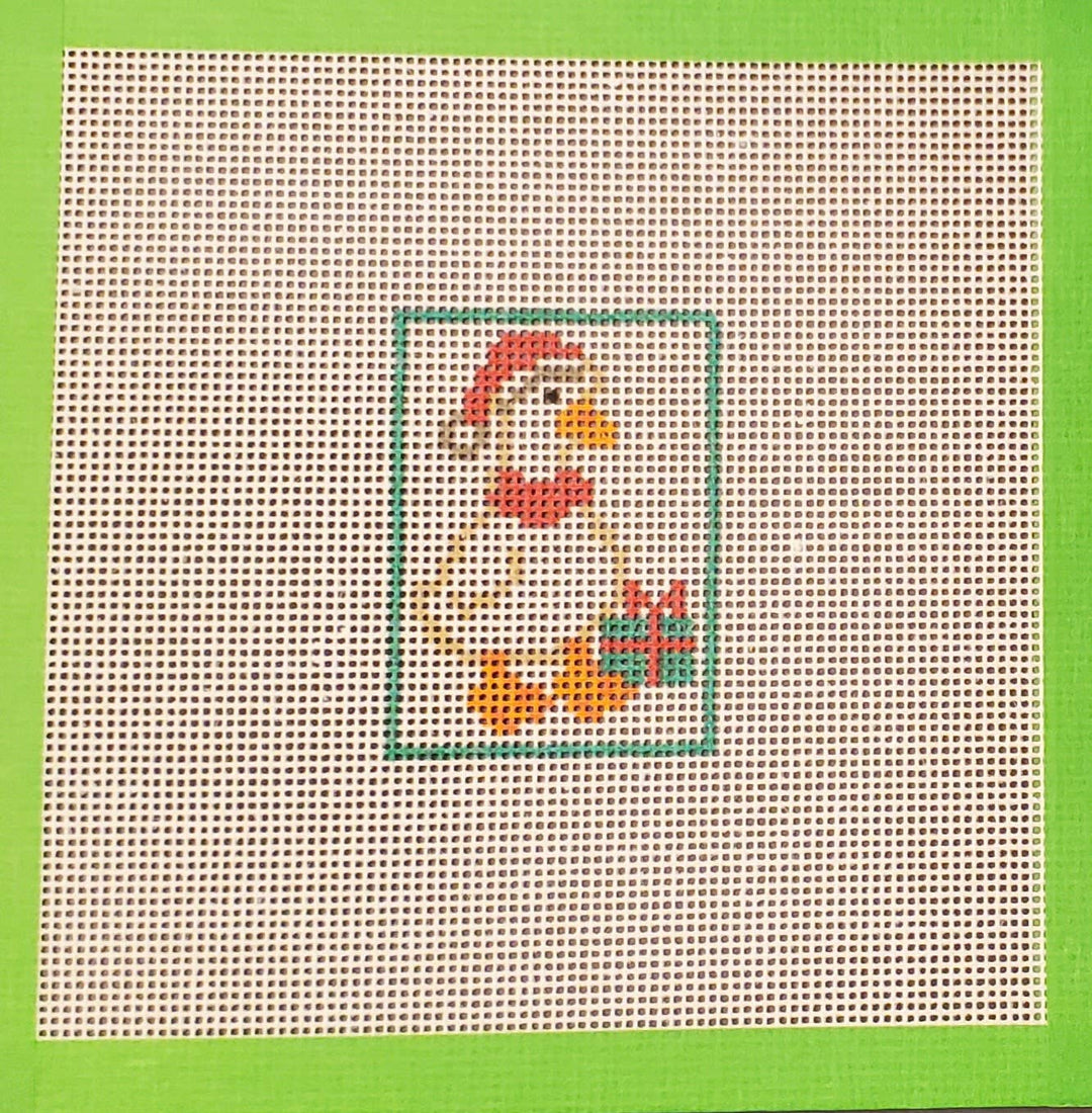 Christmas Goose needlepoint hand painted canvas