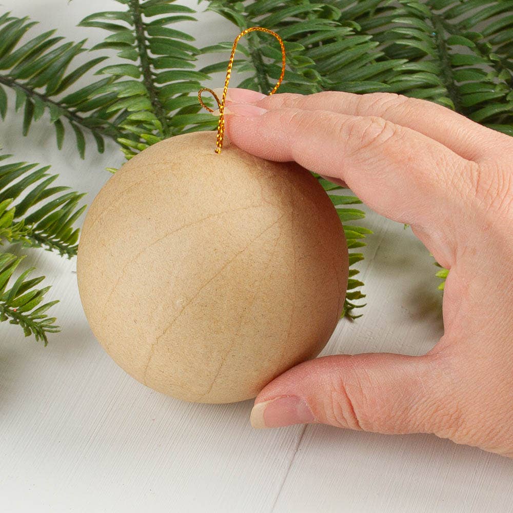 3" Paper Mache Ball Ornament