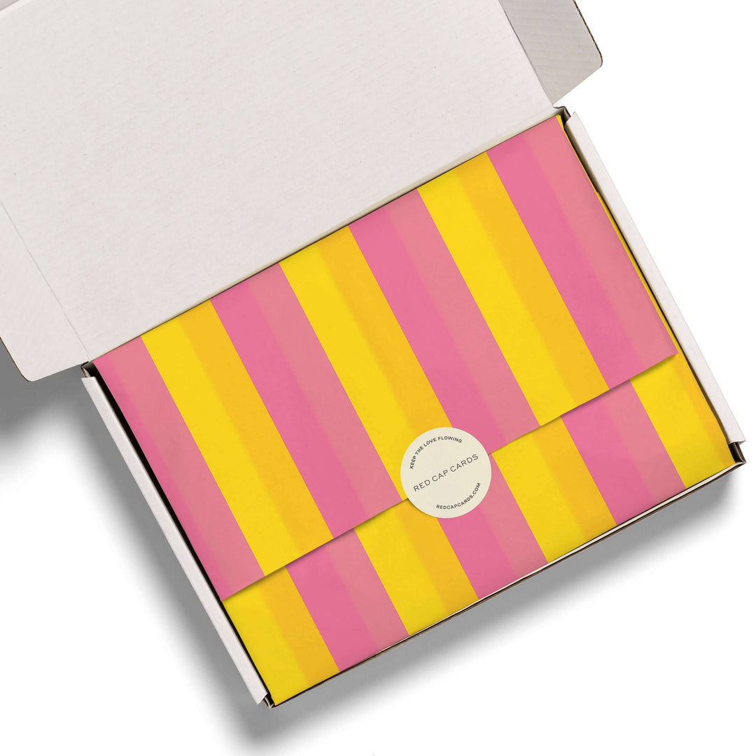 Pink and Yellow Stripes tissue paper