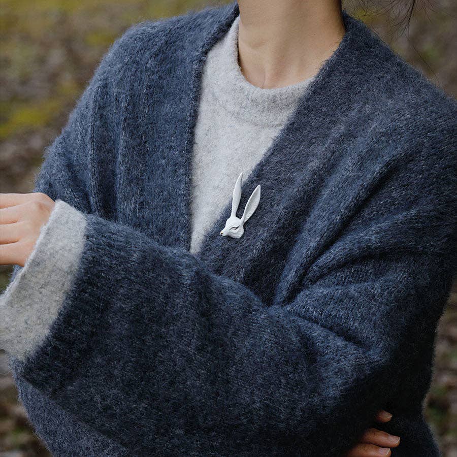 YIHE Ceramic Brooches "White Fox"