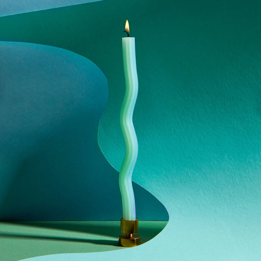 Wiggle Candles - Mint (2 Pack) - 11" Vibrant Taper Candles