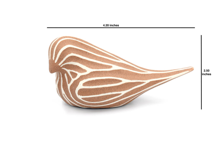Handcrafted Mini Bird Terracotta Stripe