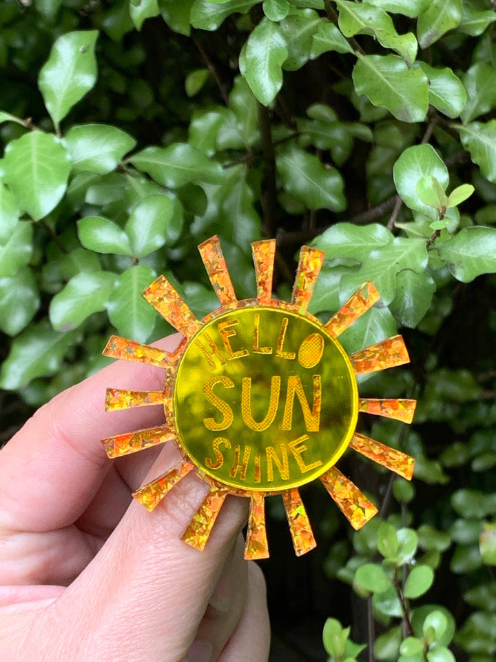Hello Sunshine Sun Brooch