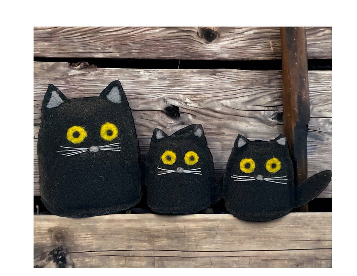 Needle Felted Black Cats Kit