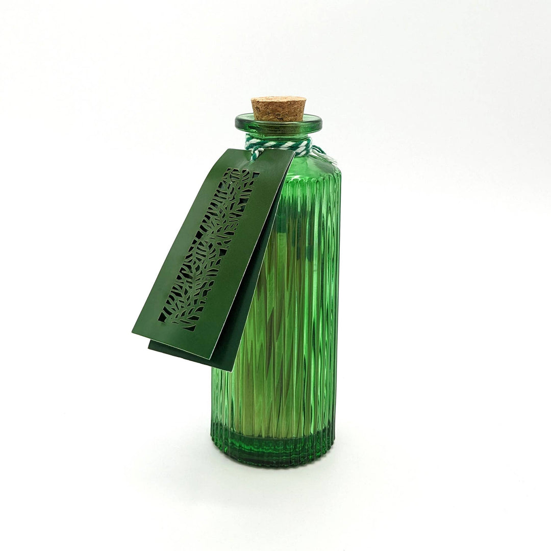 Matches In Green Ribbed Jar