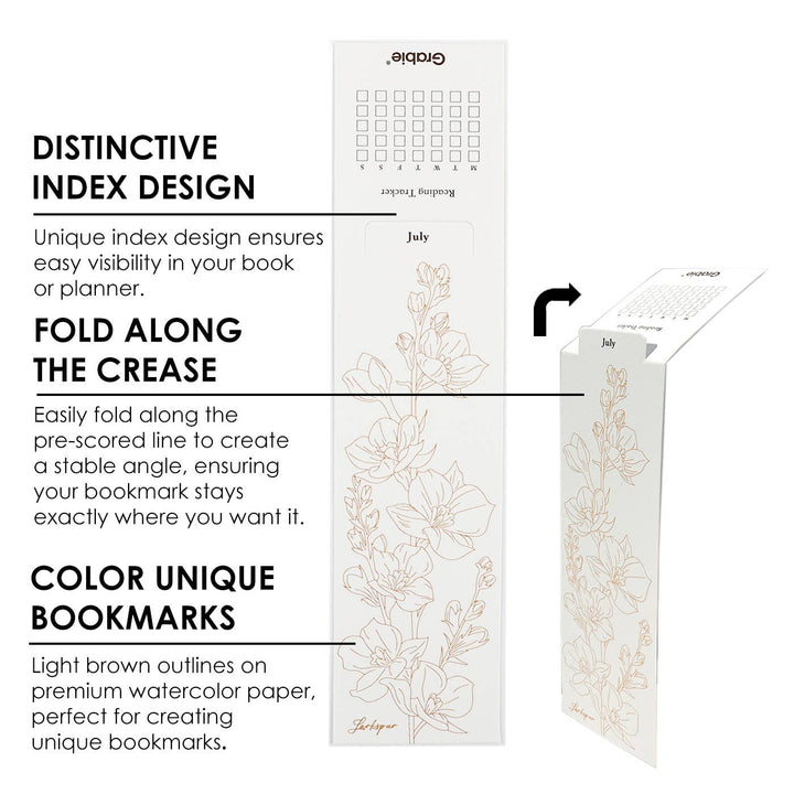 Watercolor Coloring Bookmarks