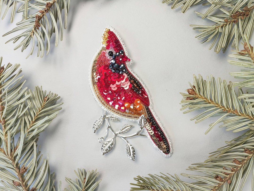 Set Of 5 Forest Bird Brooch Embroidery Kit, DIY Jewelry