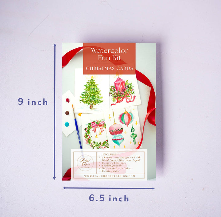 DIY Christmas Card Watercolor Kit with Paint Dot & Brush