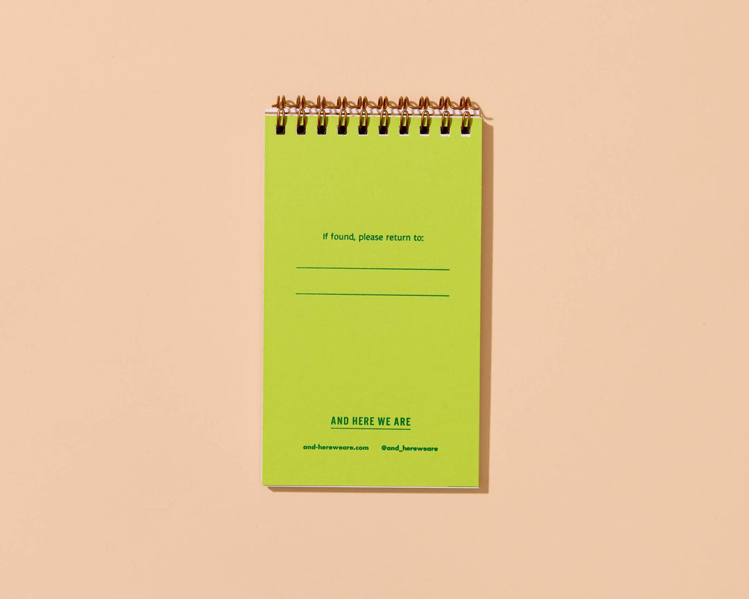 Letterpress Small Spiral Notebook—Green Peas (Summer Garden)