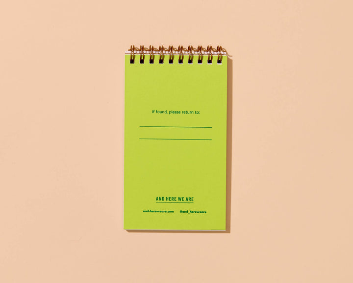 Letterpress Small Spiral Notebook—Green Peas (Summer Garden)