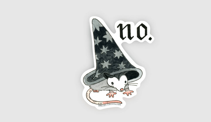 Nopossum Sticker – Wizard Opossum 