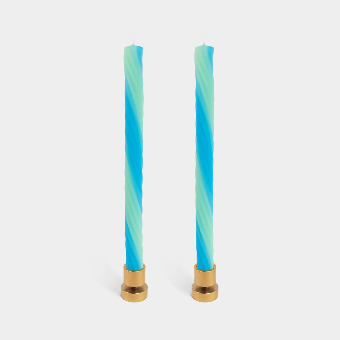 Rope Candles - Mint (2 Pack) - 11" Vibrant Taper Candles