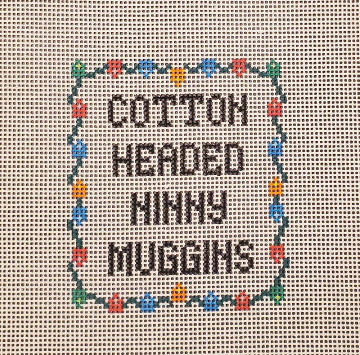 Christmas cotton headed needlepoint hand painted canvas