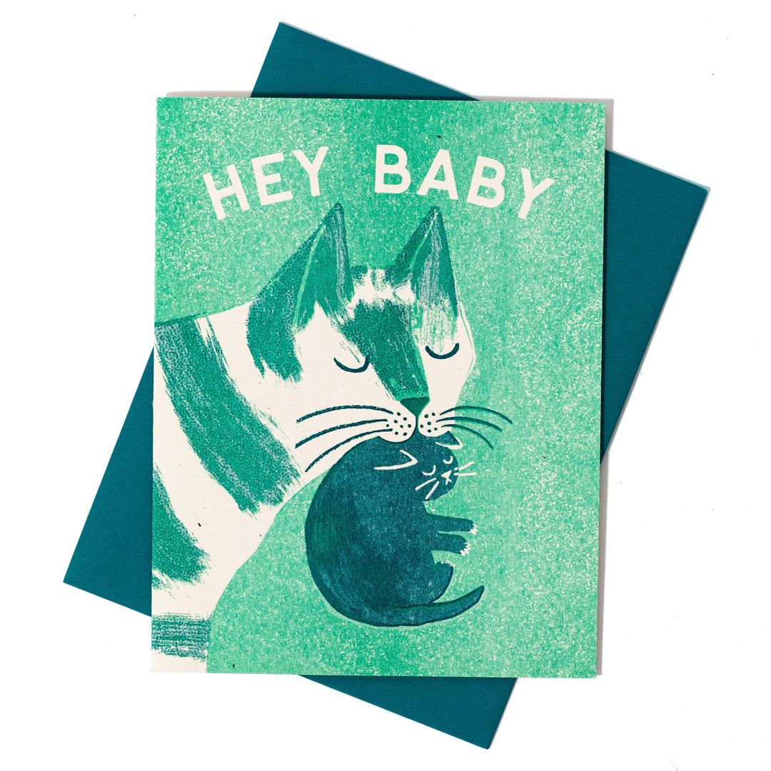 Hey Baby - Risograph Card