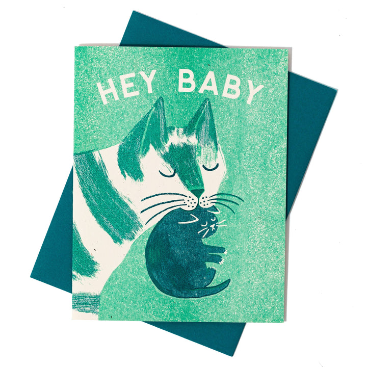 Hey Baby - Risograph Card