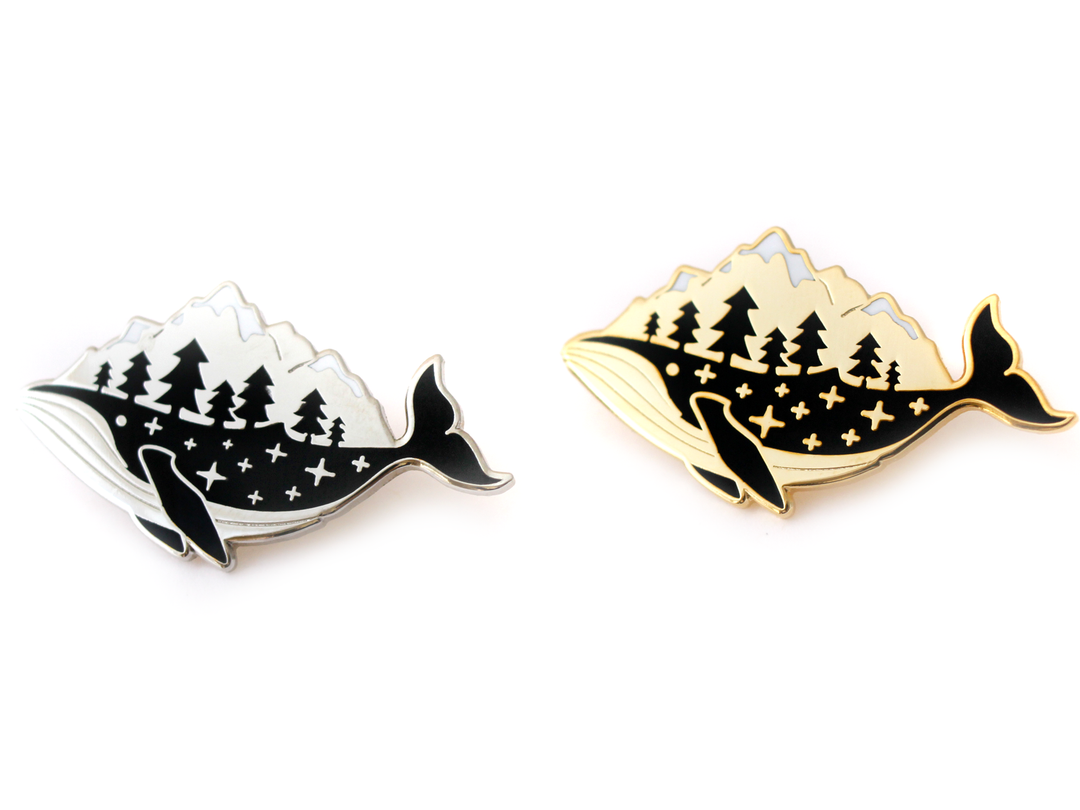 Gold Whale-derness Pin