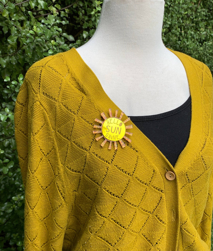 Hello Sunshine Sun Brooch