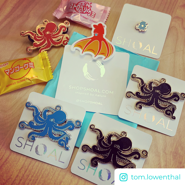 Glitter Octopus Pin