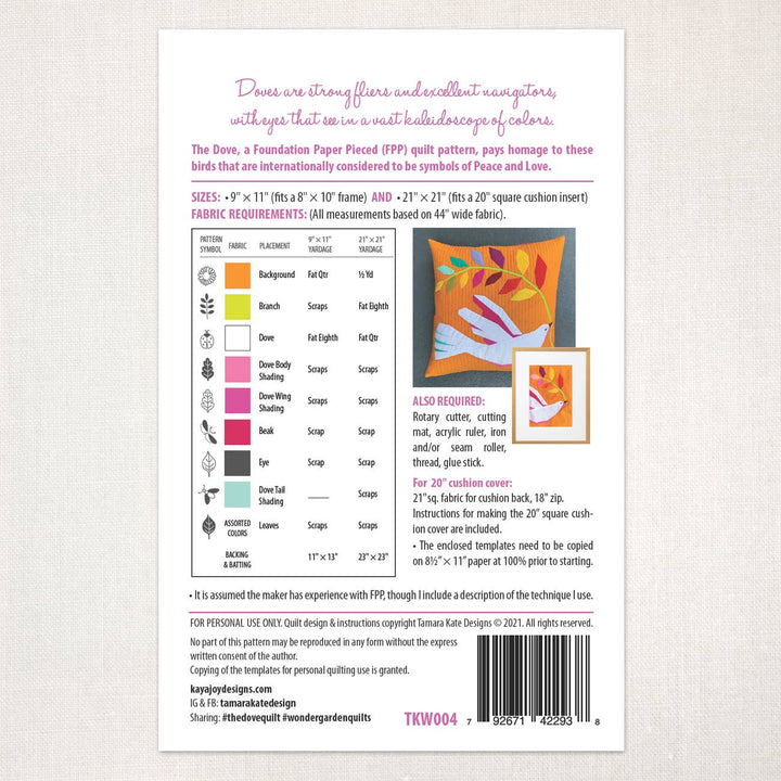 The Dove Quilt Pattern