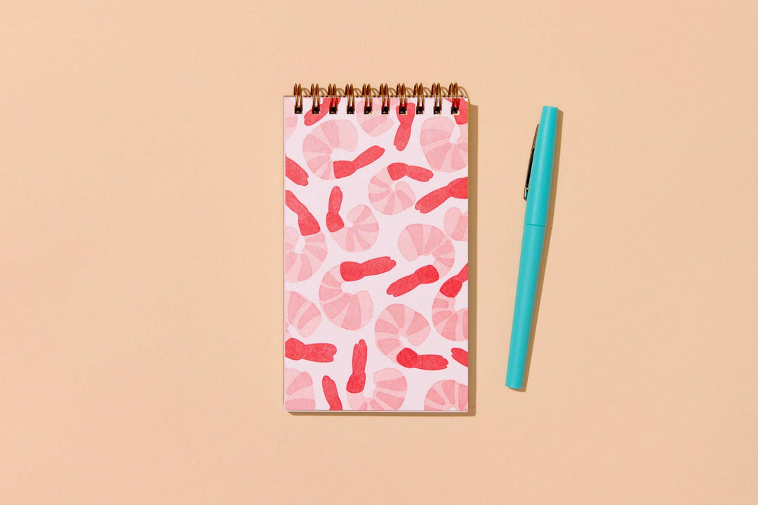 Letterpress Small Spiral Notebook—Shrimp Cocktail (Foodie)