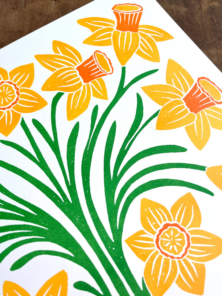 Garden Series: Daffodil Risograph Print