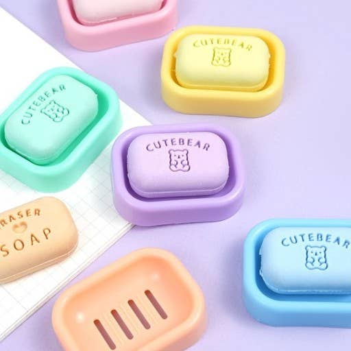 CUTE BEAR Soap Eraser - School writing  Desk Essencials