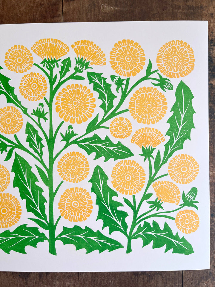 Garden Series: Dandelion Risograph Print