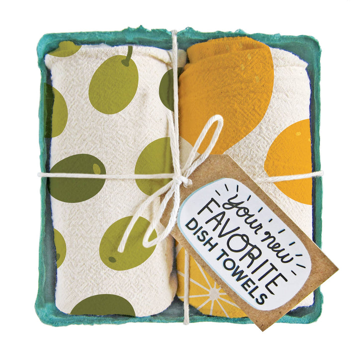 OLIVES WITH A TWIST - Tea Towel Set of 2