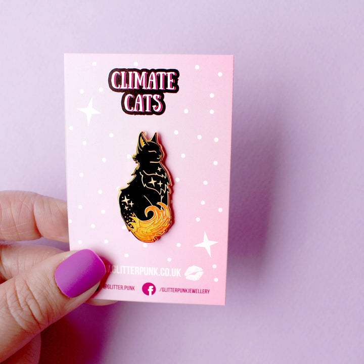 Fire Cat Enamel Pin