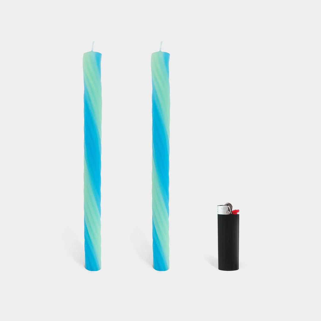 Rope Candles - Mint (2 Pack) - 11" Vibrant Taper Candles