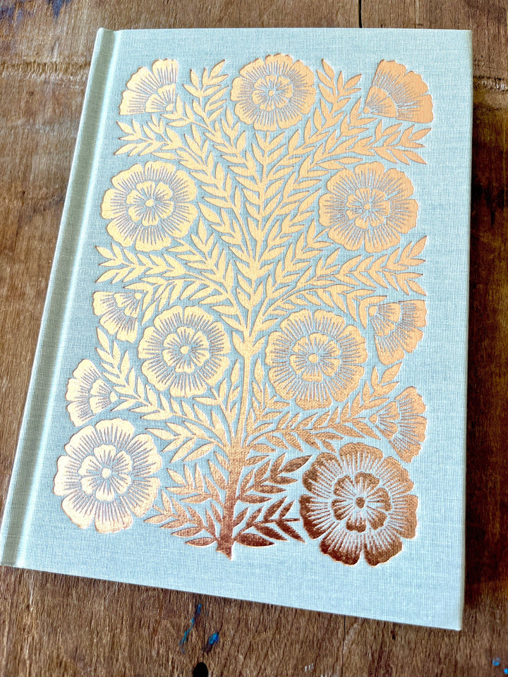 Foil Stamped Linen Journal: Muted Sage