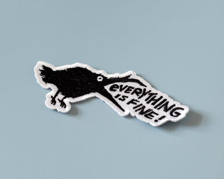 Everything Is Fine Raven Iron-On Patch