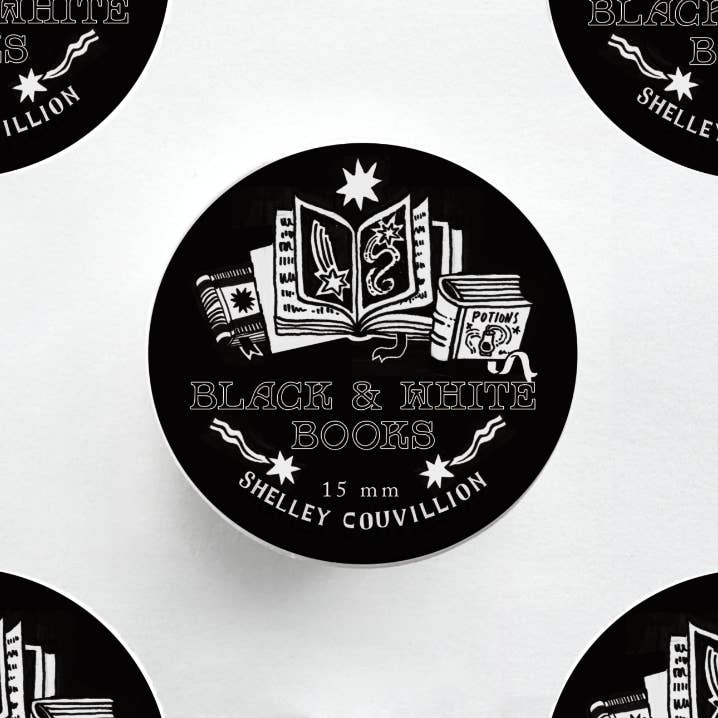 Black and White Books Washi Tape | Book Lover Stationery