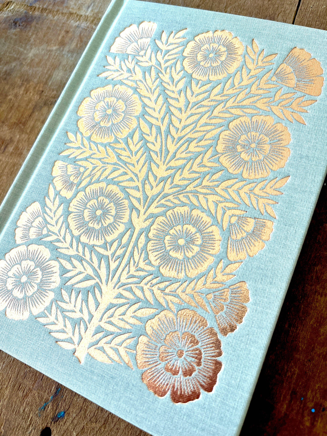 Foil Stamped Linen Journal: Muted Sage