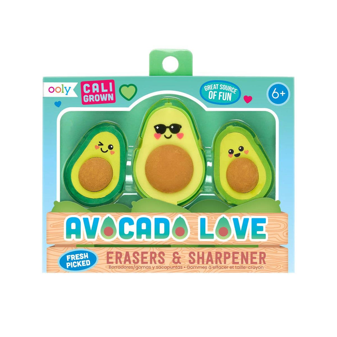 Avocado Love: Puzzle Erasers & Sharpener