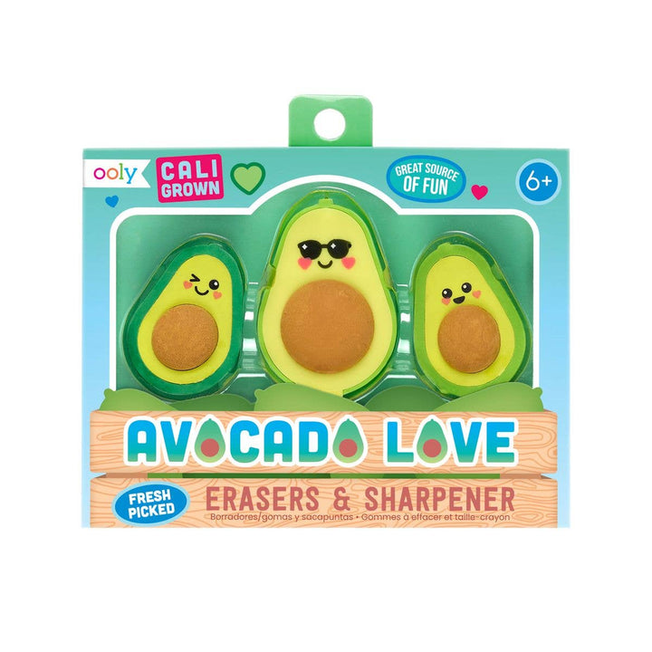 Avocado Love: Puzzle Erasers & Sharpener