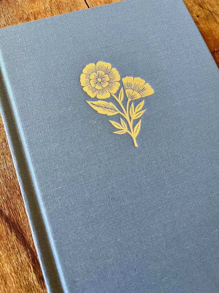 Foil Stamped Linen Journal: Denim Blue