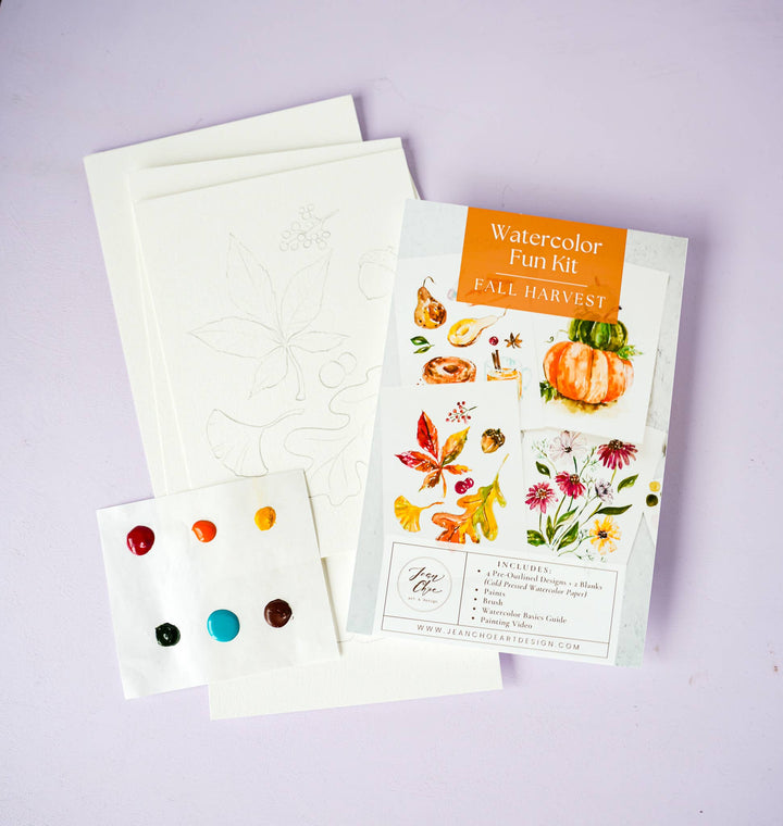 Watercolor Kit with Brush – DIY Fall-Themed Painting Set