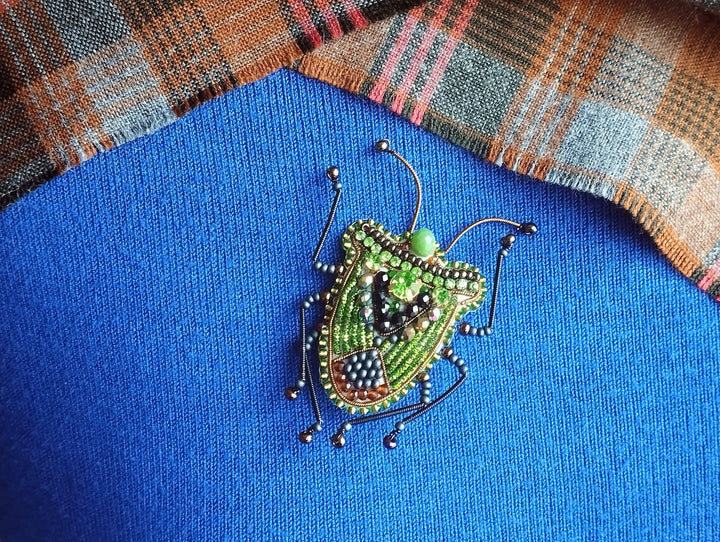 Set of 4 Bead Embroidery Kit: DIY Insect Brooches