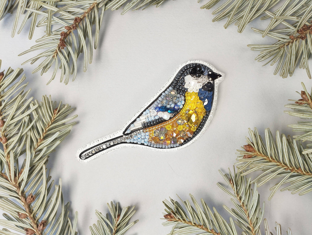 Set Of 5 Forest Bird Brooch Embroidery Kit, DIY Jewelry
