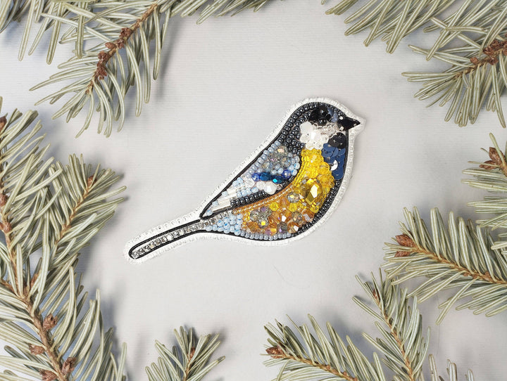 Set Of 5 Forest Bird Brooch Embroidery Kit, DIY Jewelry